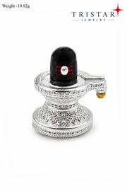 Silver Black Shivling with Abhishek Dhara