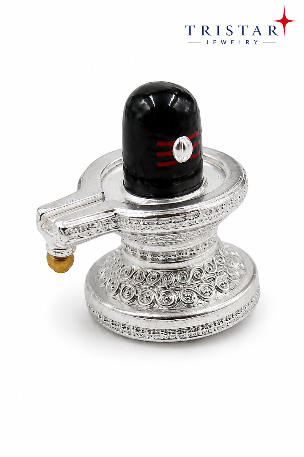 Silver Black Shivling with Abhishek Dhara