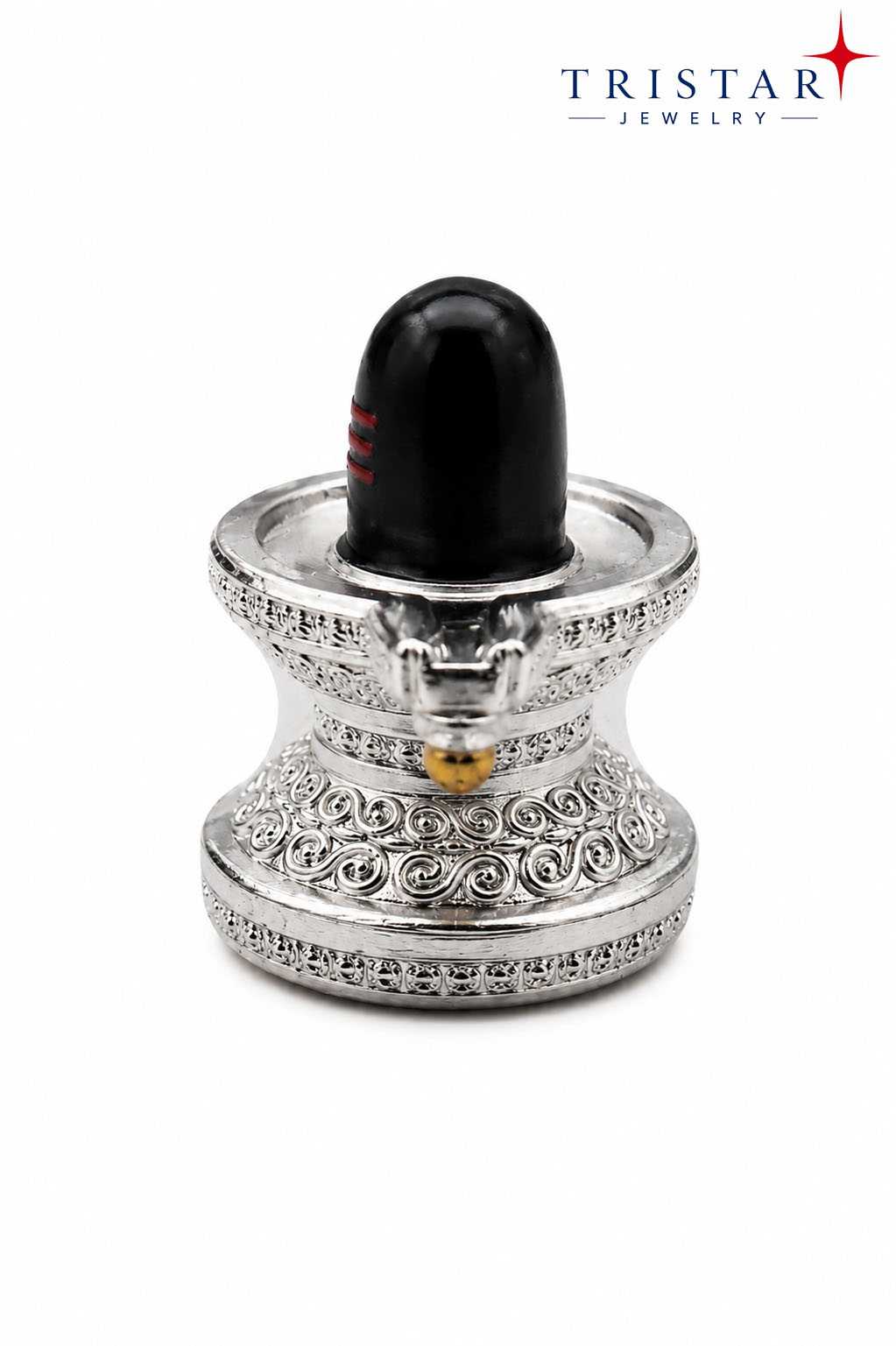 Silver Black Shivling with Abhishek Dhara