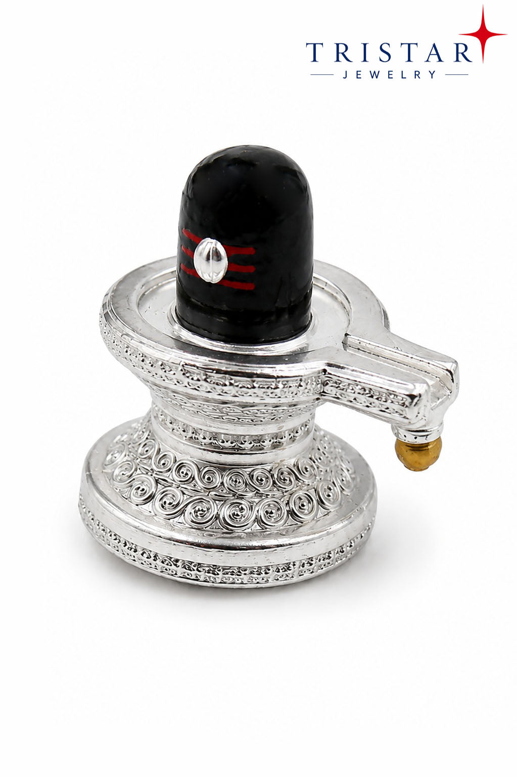 Silver Black Shivling with Abhishek Dhara