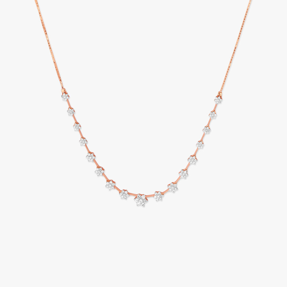 14K Rose Gold Lab-Grown Diamond Floral Necklace