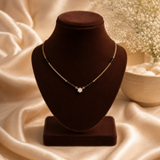92.5 Silver Flower Gold Plated Mangalsutra