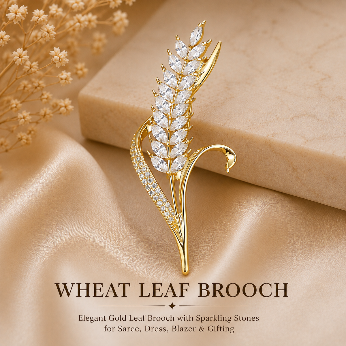 Wheat Leaf Unisex Brooch