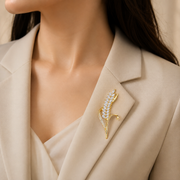 Wheat Leaf Unisex Brooch