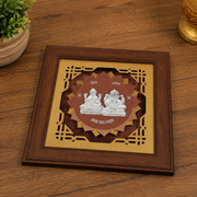 999 Silver Lakshmi Ganesh Wooden Frame