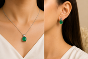 Green Onyx Gemstone Pendant & Earrings Set