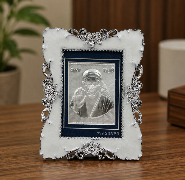 999 Silver Sai Baba Photo Frame