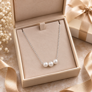 Pearl Silver Chain Necklace