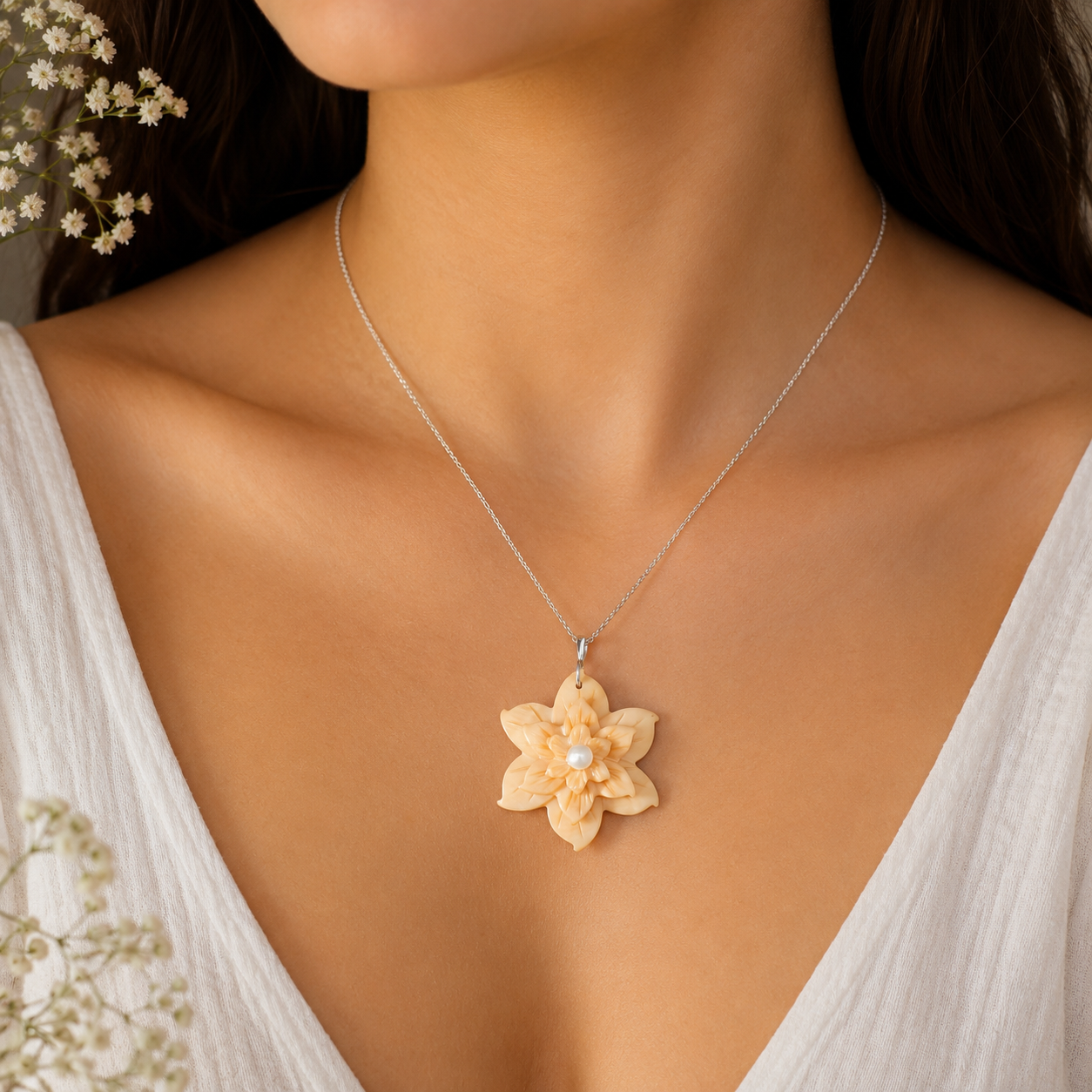 MOP Flower Pendant