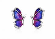 Butterfly Enamel Pendant & Earrings Jewelry Set