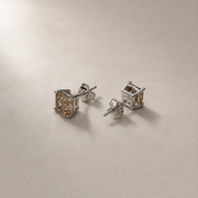 Silver Smoky Quartz Stud Earrings