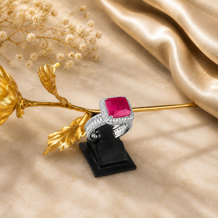 Red Gemstone Cocktail Ring