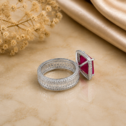 Red Gemstone Cocktail Ring