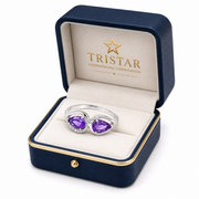 10K Gold Natural Amethyst & Diamond Ring