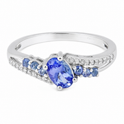 White Gold Tanzanite Diamond Ring