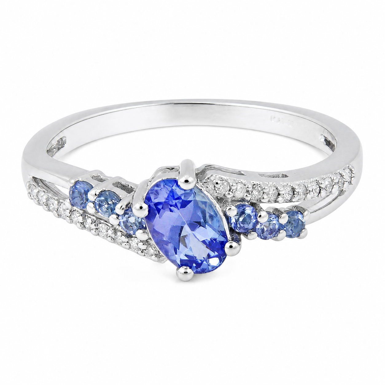 White Gold Tanzanite Diamond Ring