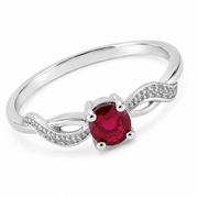 Gold Natural Ruby Diamond Ring