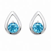 Blue Topaz Gemstone Pendant Set