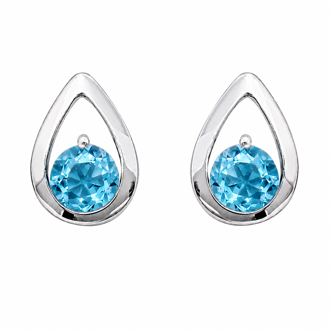 Blue Topaz Gemstone Pendant Set