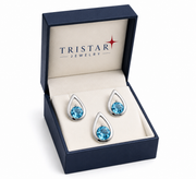 Blue Topaz Gemstone Pendant Set