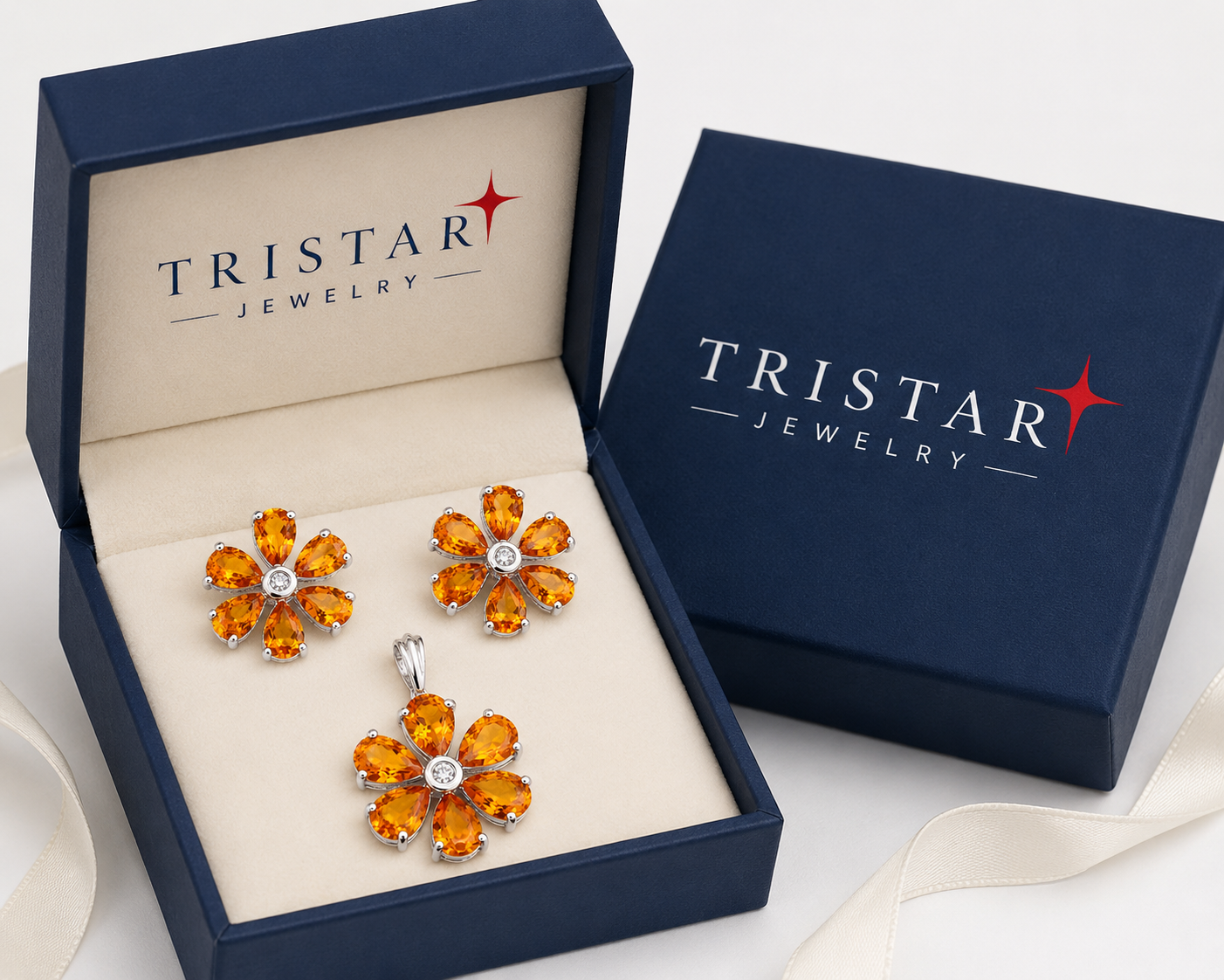 Gold Citrine Jewelry Set