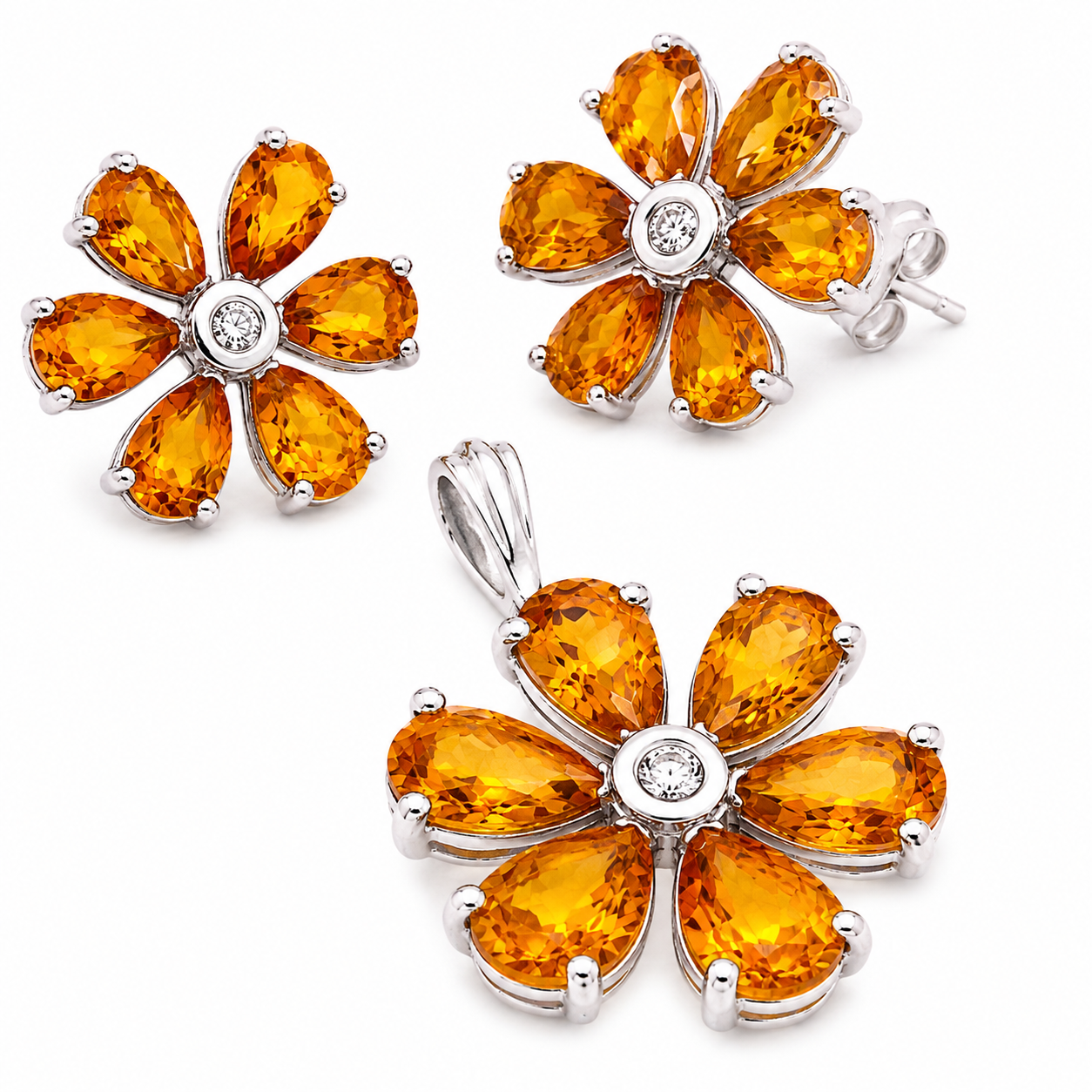 Gold Citrine Jewelry Set