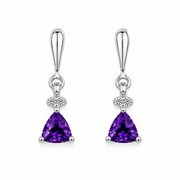 10K Gold Amethyst Diamond Pendant Set