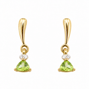 Natural Peridot Gemstone 10K Gold Set