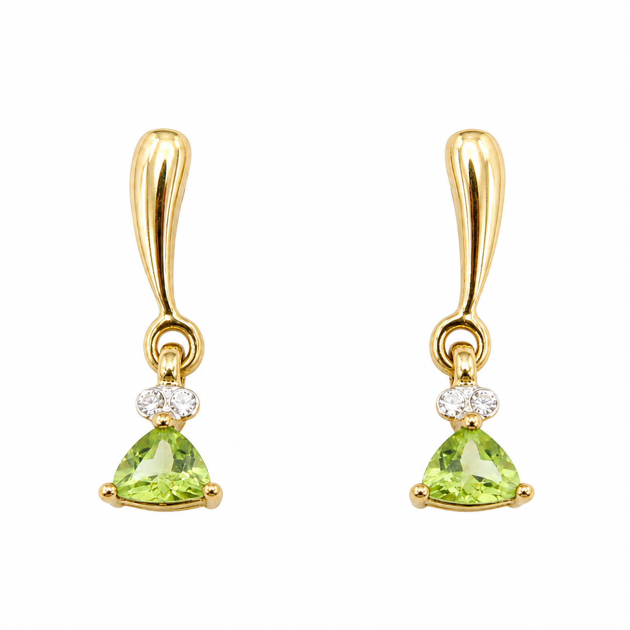 Natural Peridot Gemstone 10K Gold Set