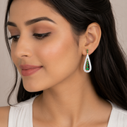 18K Gold Emerald Diamond Drop Earrings