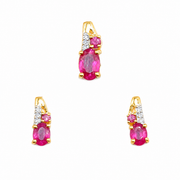 Natural Ruby & Diamond Jewelry Set