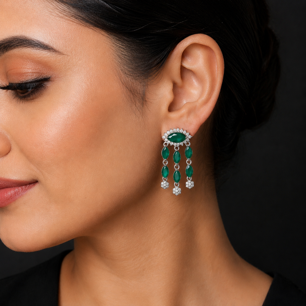 Emerald Green Chandelier Earrings