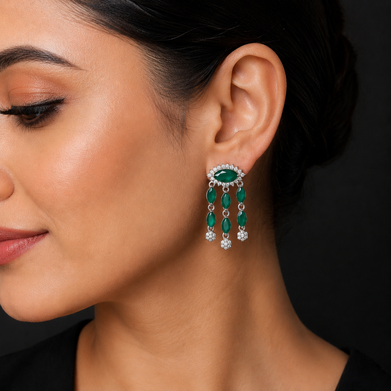 Emerald Green Chandelier Earrings