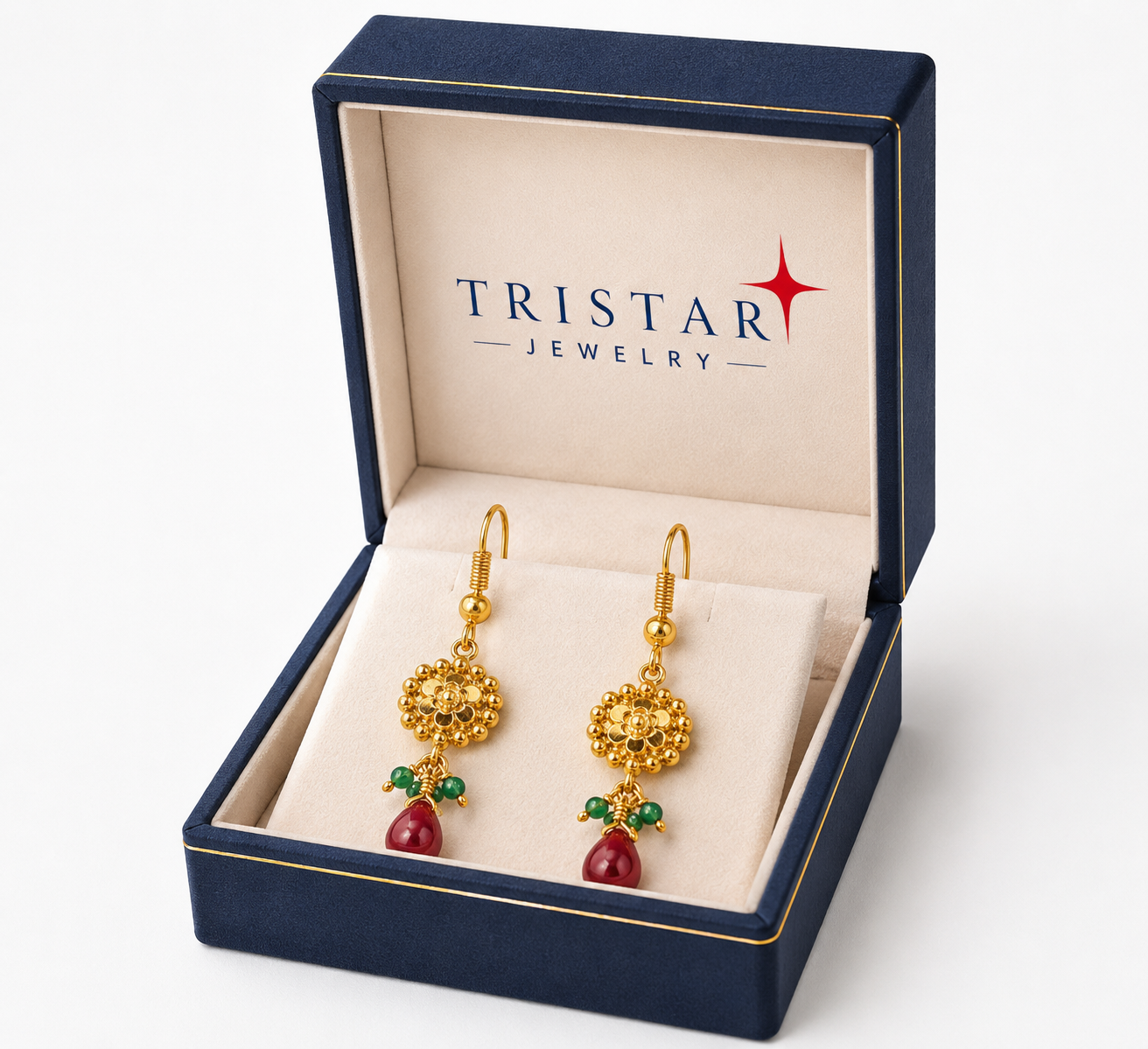22K Handmade Luxury Traditional Gold Earrings