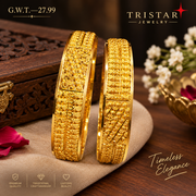 22K Gold Intricate Filigree Designer Bangles