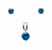 Blue Topaz Sterling Silver Jewelry Set