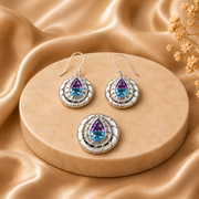 Luxury Silver Amethyst & Blue Topaz Jewelry Set