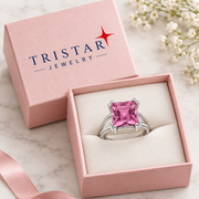 Pink Corundum Silver Statement Ring