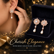 Rose Gold Pearl Drop Earrings