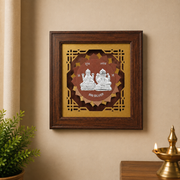 999 Silver Lakshmi Ganesh Wooden Frame
