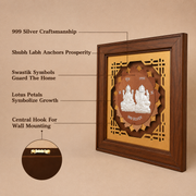 999 Silver Lakshmi Ganesh Wooden Frame