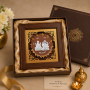 999 Silver Lakshmi Ganesh Wooden Frame