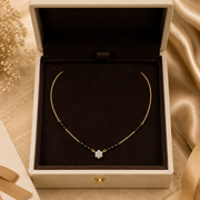 92.5 Silver Flower Gold Plated Mangalsutra