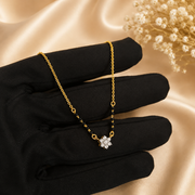 92.5 Silver Flower Gold Plated Mangalsutra