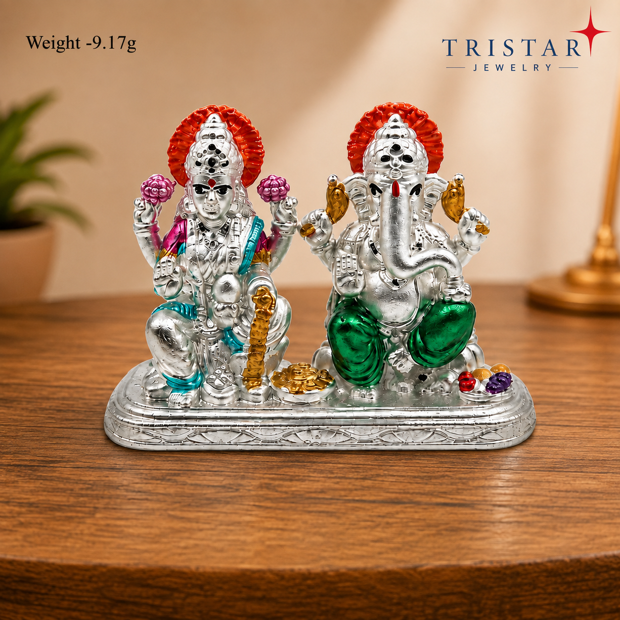 Silver Lakshmi Ganesh Idol Statue