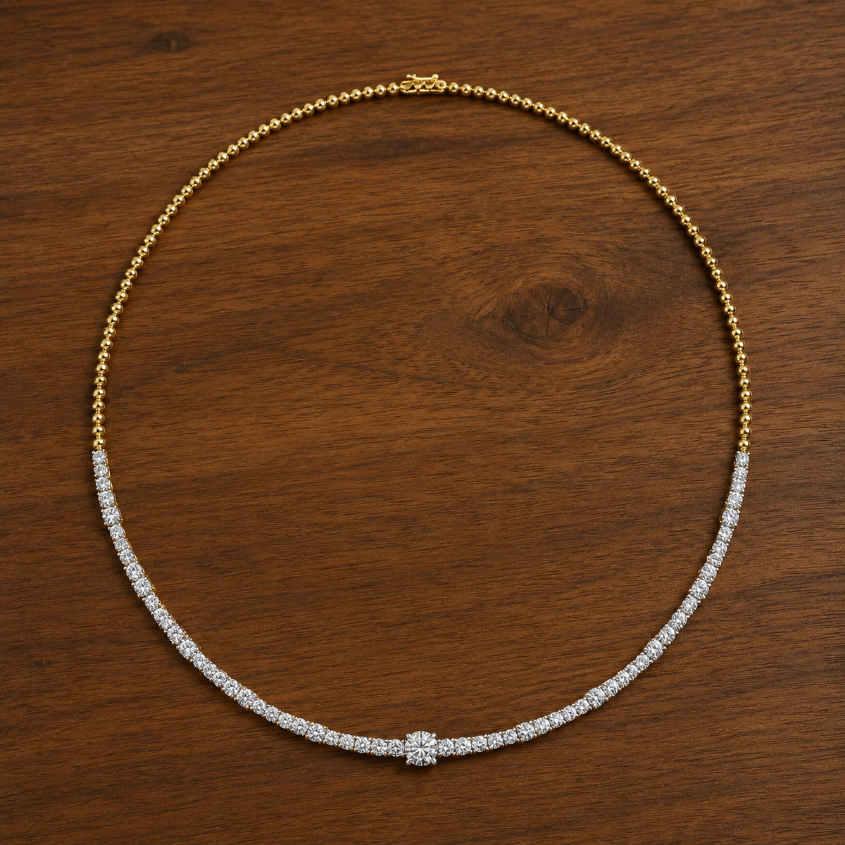 Luxury Gold & Diamond Tennis Necklace
