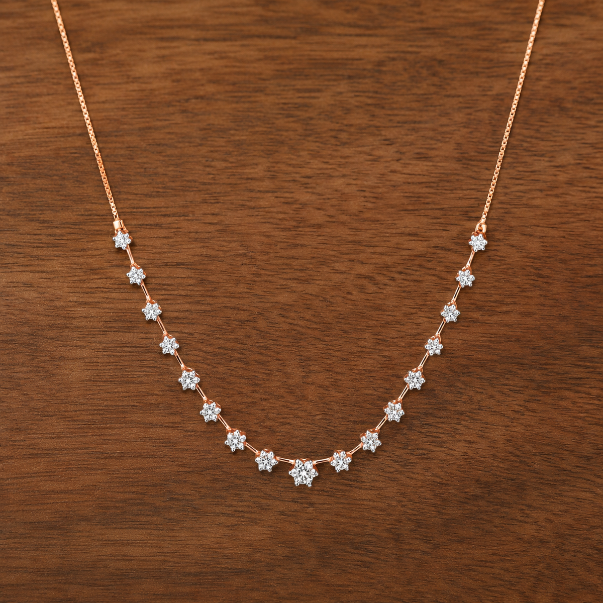 14K Rose Gold Lab-Grown Diamond Floral Necklace