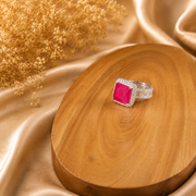 Red Gemstone Cocktail Ring