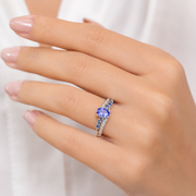 White Gold Tanzanite Diamond Ring