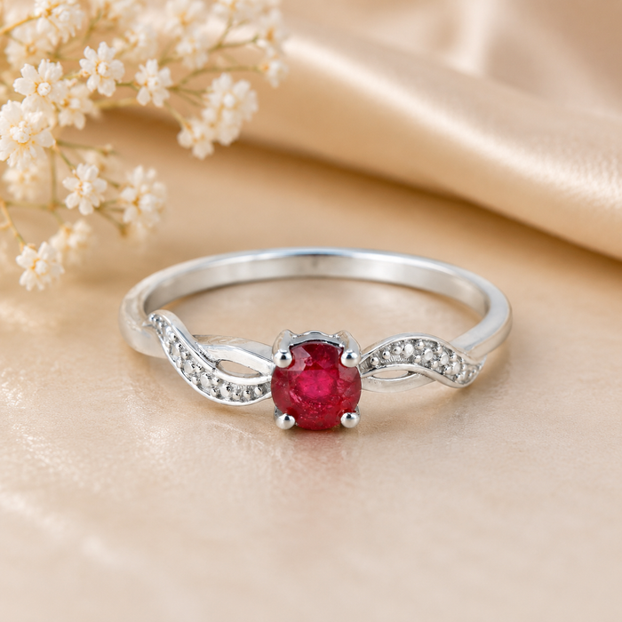 Gold Natural Ruby Diamond Ring